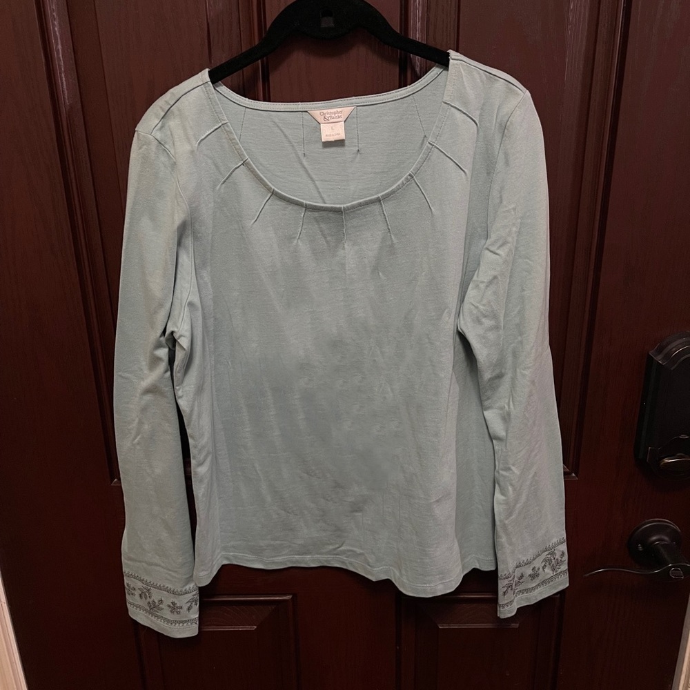 Blue, long-sleeve shirt